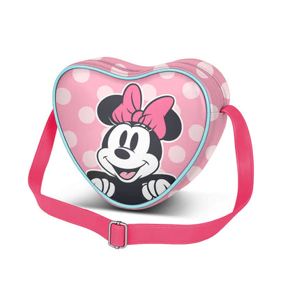 Sac à Bandoulière Coeur Casual Disney Minnie Mouse « Ribbon » – Rose