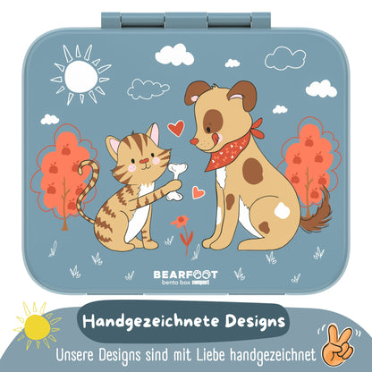 Brotdose mit Fächern, leicht & auslaufsicher - Hund & Katze