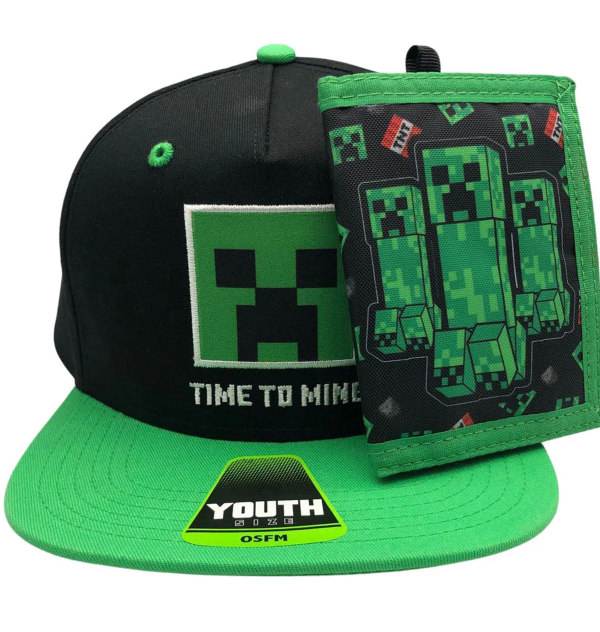Coffret enfant Minecraft Creeper casquette et portefeuille
