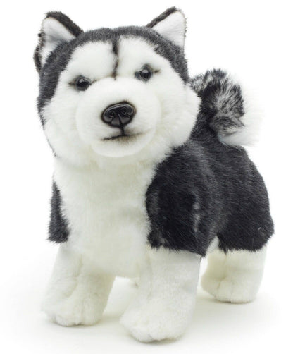 Standing Black Husky Puppy Plush Toy