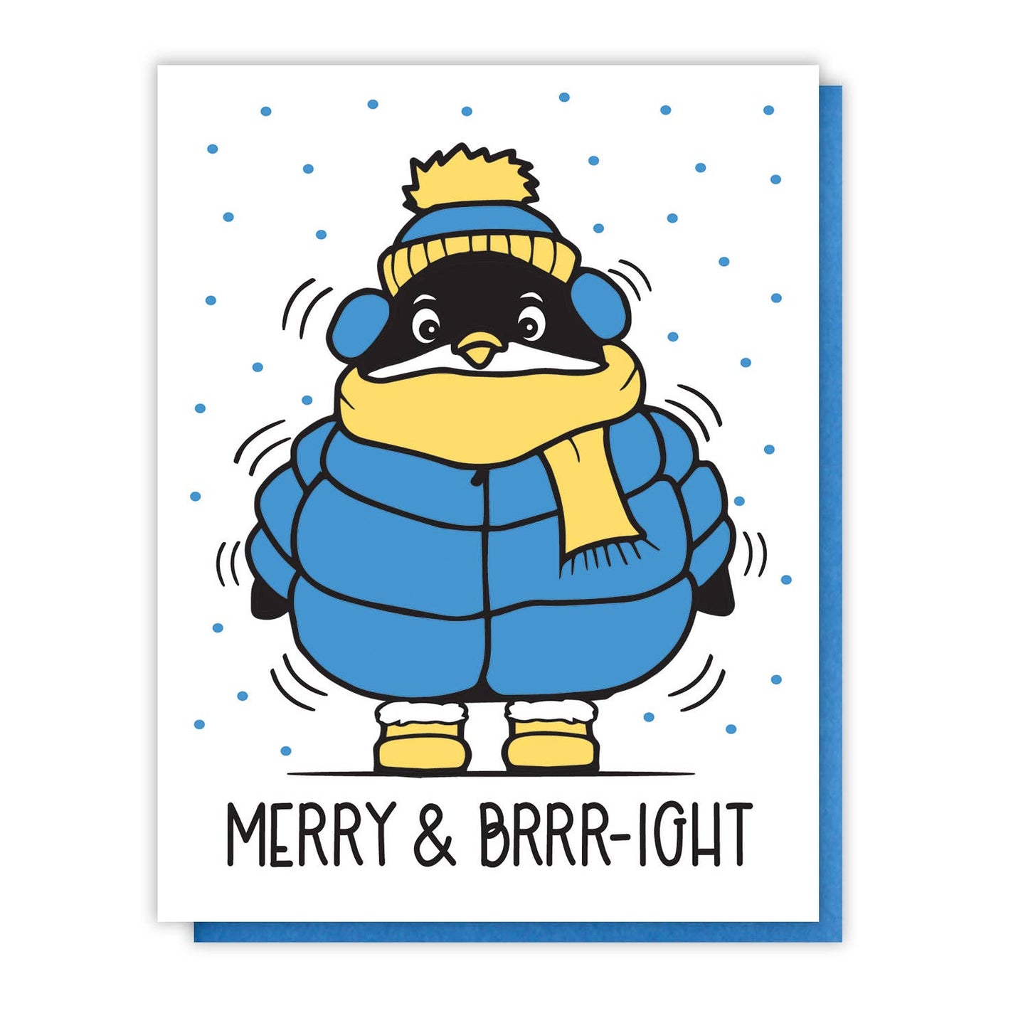 Tarjeta de felicitación de pingüino "Feliz y brillante"