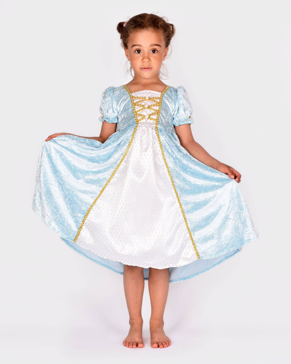 Robe de princesse velours bleu clair taille 122-128 cm 6-8 ans