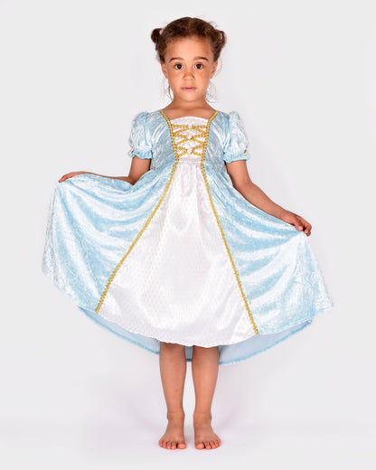 Robe de princesse velours bleu clair taille 122-128 cm 6-8 ans