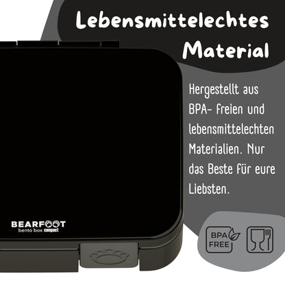 Brotdose mit Fächern, leicht & auslaufsicher - schwarz