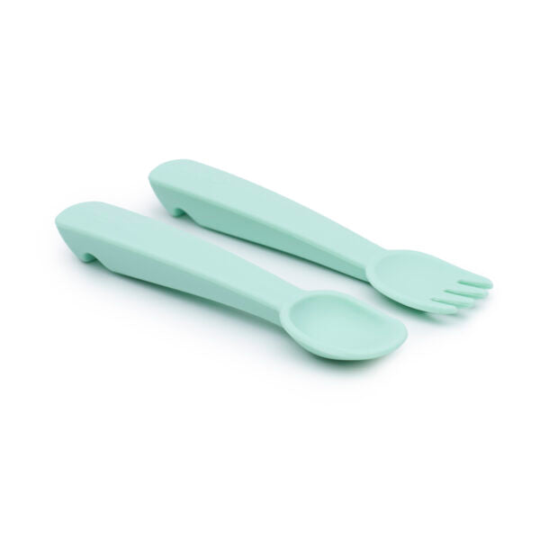 Juego de cubiertos de bebé verde menta