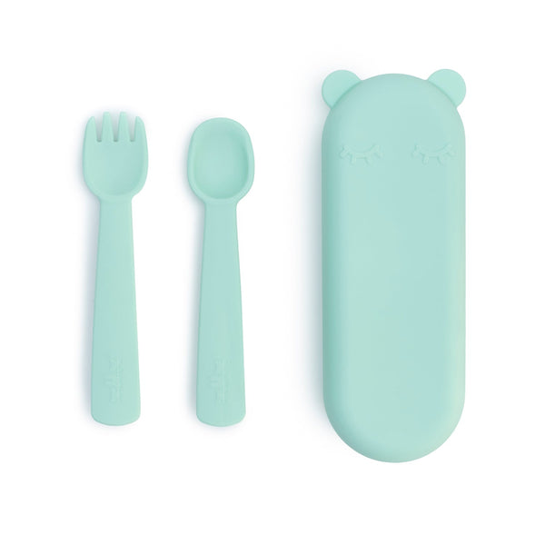 Juego de cubiertos de bebé verde menta