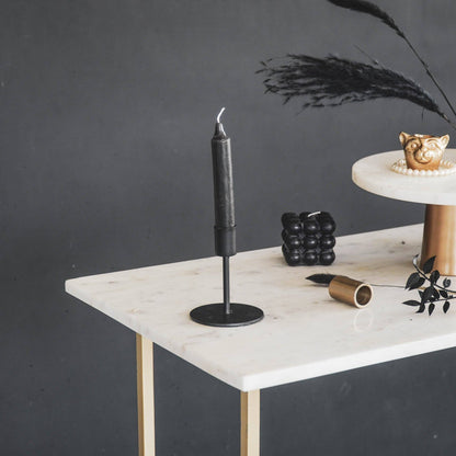 Bougeoir - Basique - Métal - Noir - 8x8x10cm