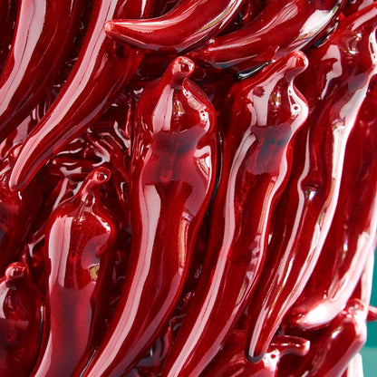 Vaso de pimentos, cor bordeaux