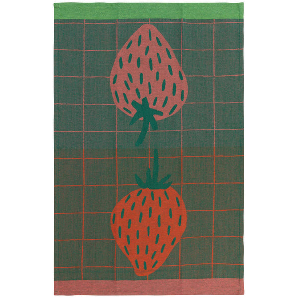 Beerenfarbenes Jacquard-Geschirrtuch