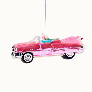 Decoración colgante de coche rosa retro