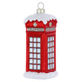 Red Telephone Booth Glass Christmas Ornament, 12.5 cm
