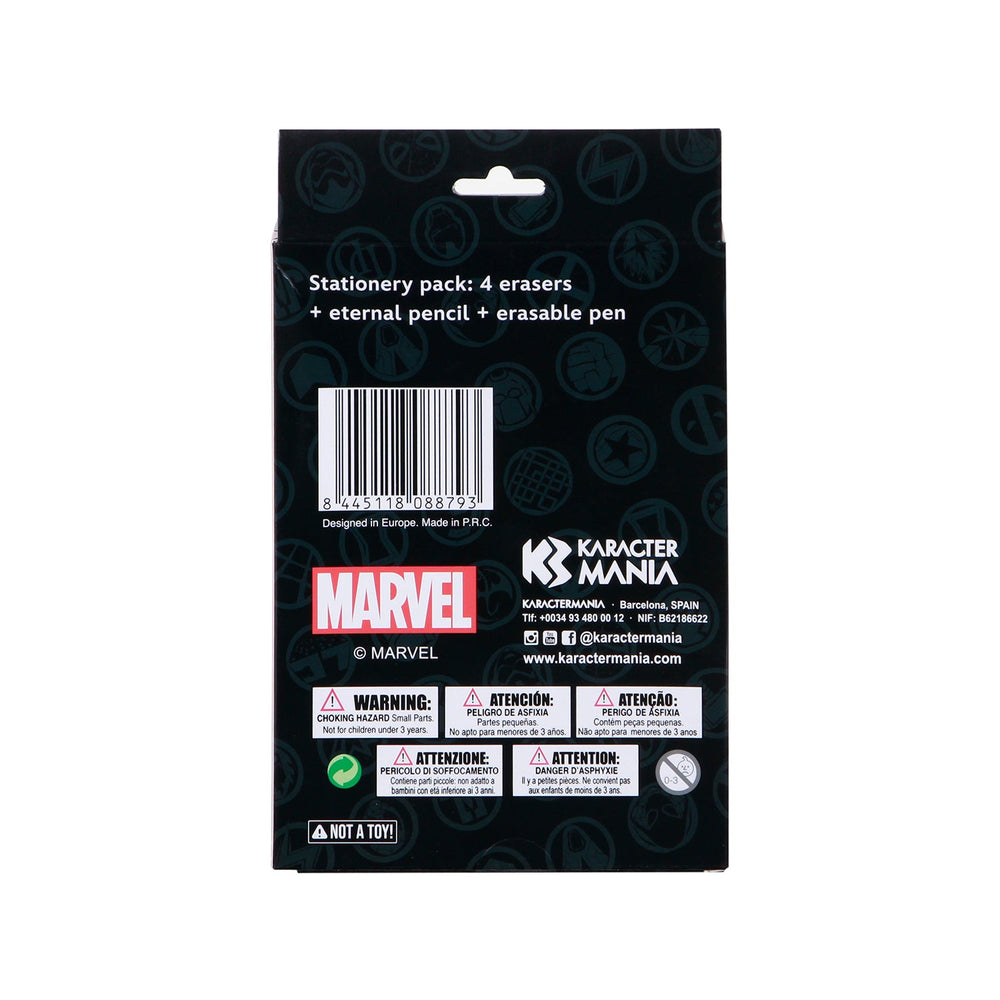 Set Radierbarer Gelstift + Endlosbleistift + 4 Radiergummis Marvel Spider-Man „Peter“