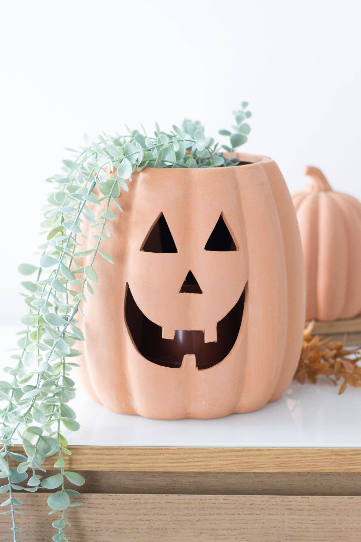25 cm terracotta Halloween pompoen decoratie