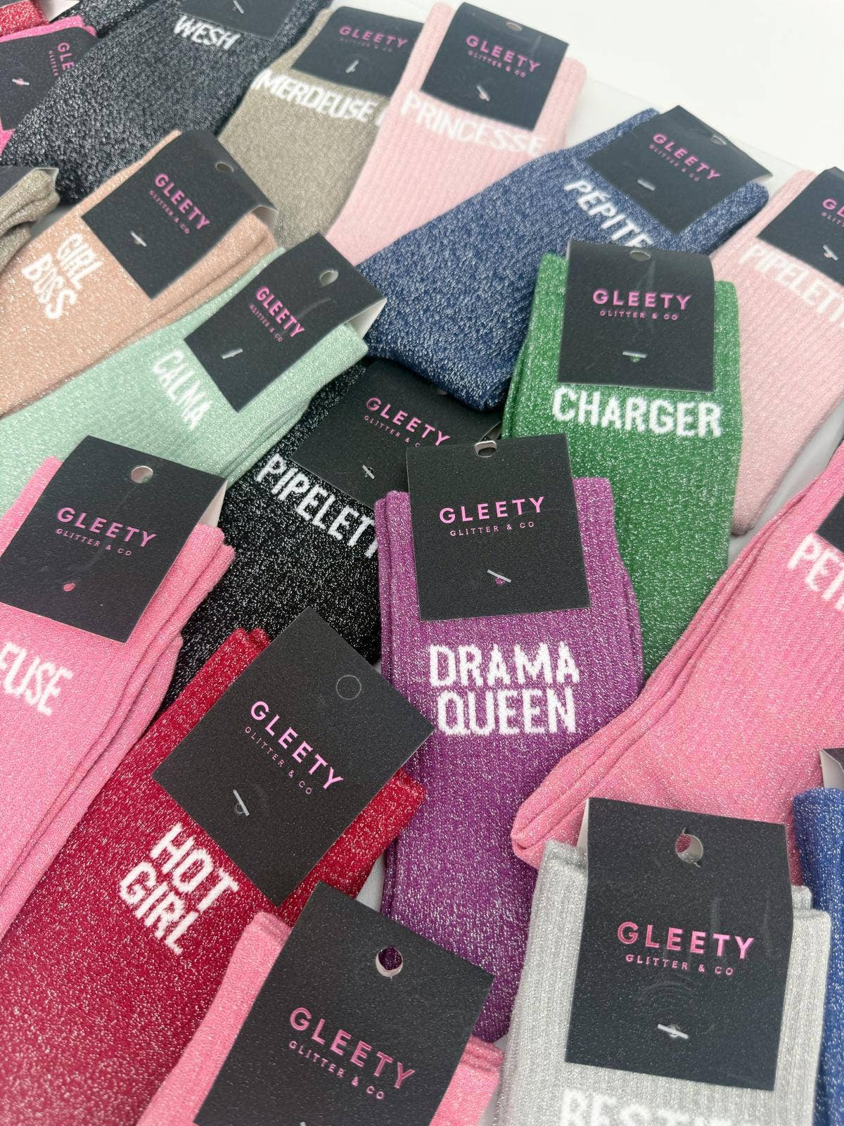 Chaussettes à Paillettes Diva Rouge
