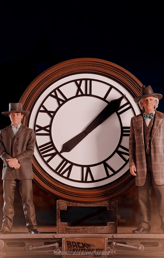 Statue Marty and Doc at the Clock - Back to the Future - Art Scale 1/10