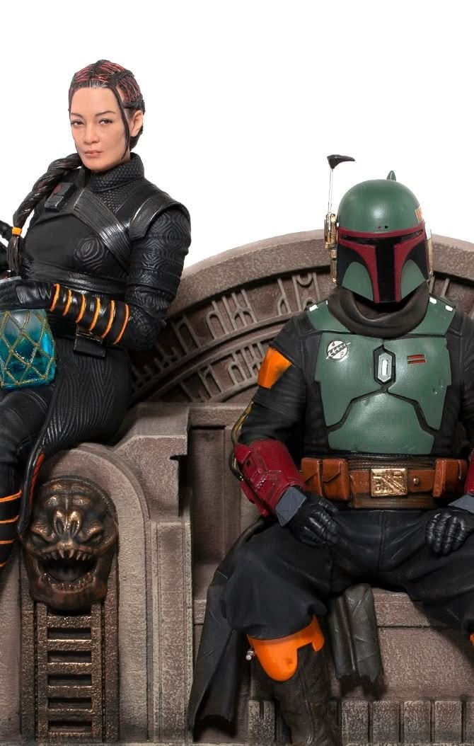 Statue Boba Fett and Fennec Shand on Throne Deluxe - Star Wars: The Mandalorian - Art Scale 1/10