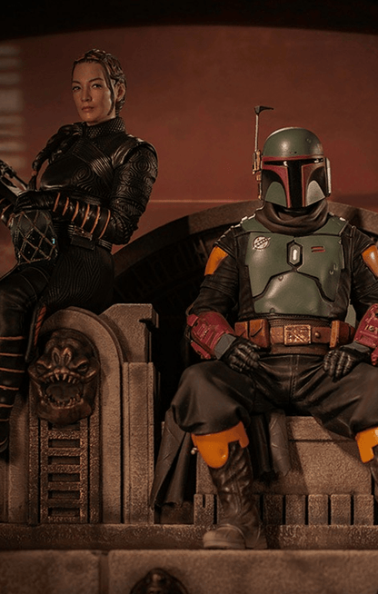 Statue Boba Fett and Fennec Shand on Throne Deluxe - Star Wars: The Mandalorian - Art Scale 1/10