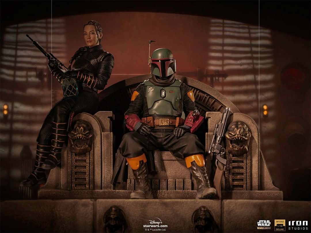 Statue Boba Fett and Fennec Shand on Throne Deluxe - Star Wars: The Mandalorian - Art Scale 1/10