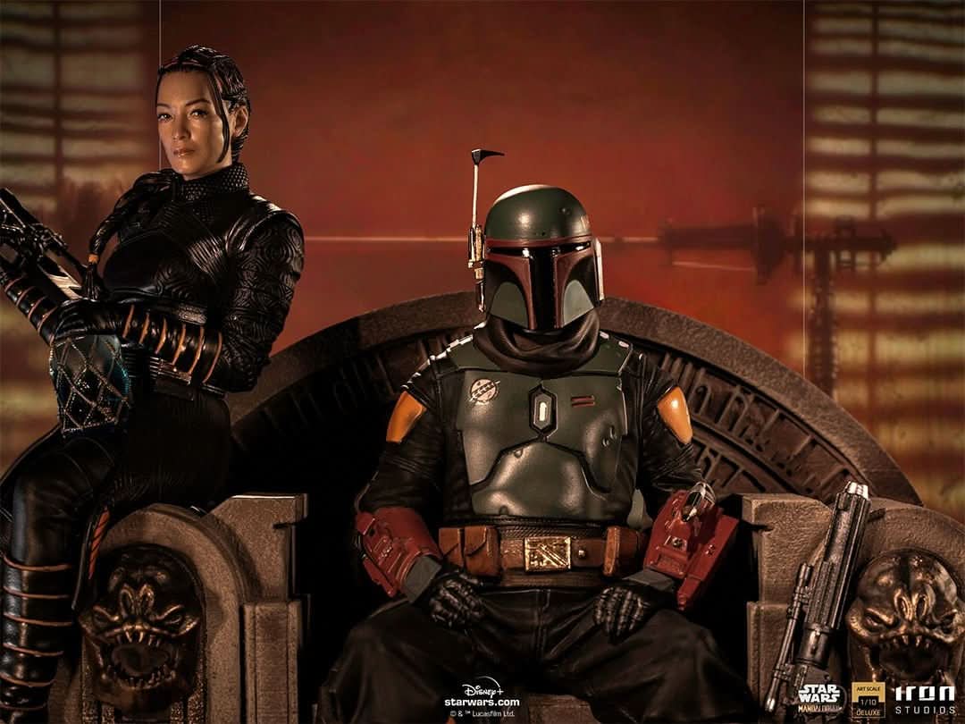 Statue Boba Fett and Fennec Shand on Throne Deluxe - Star Wars: The Mandalorian - Art Scale 1/10