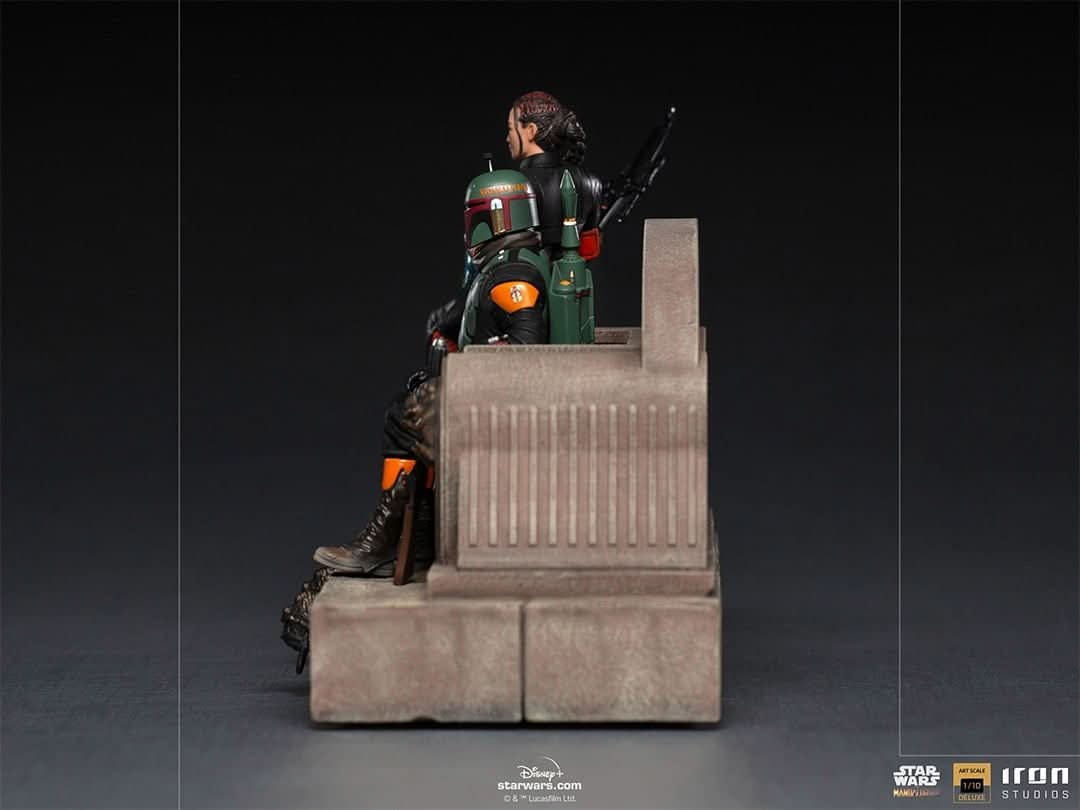 Statue Boba Fett and Fennec Shand on Throne Deluxe - Star Wars: The Mandalorian - Art Scale 1/10