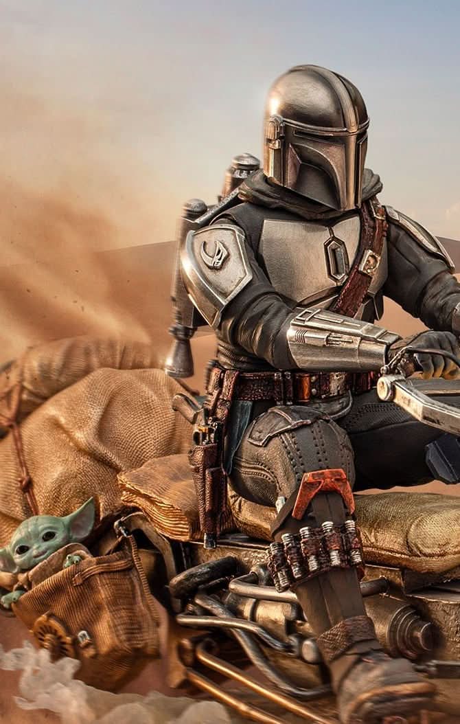 Statue The Mandalorian on Speederbike - Star Wars: The Mandalorian - Art Scale 1/10