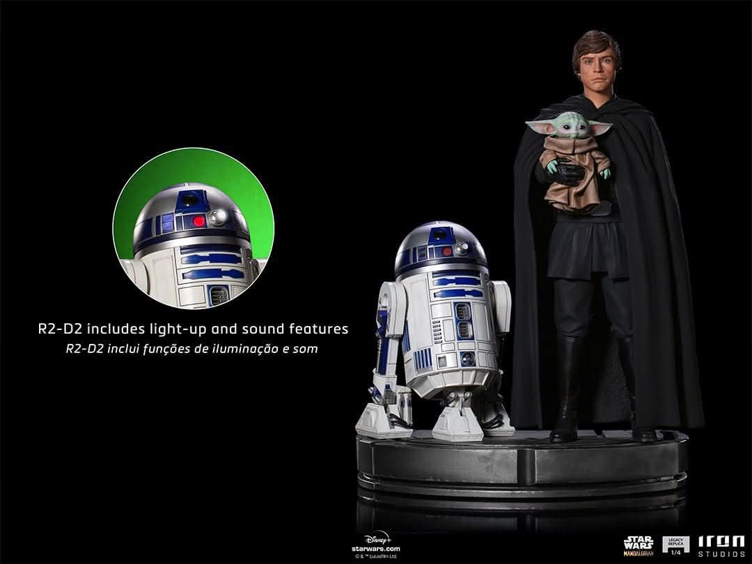 Statue Luke Skywalker, R2-D2 and Grogu - Star Wars: The Mandalorian - Legacy Replica 1/4