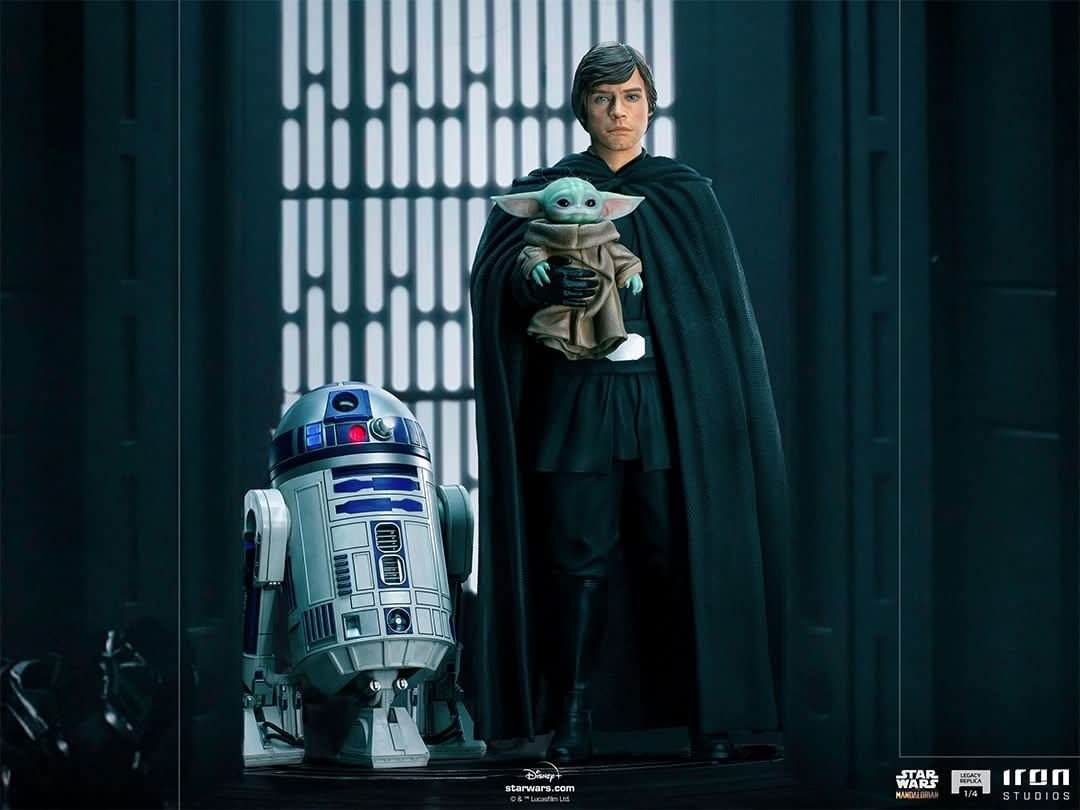 Statue Luke Skywalker, R2-D2 and Grogu - Star Wars: The Mandalorian - Legacy Replica 1/4