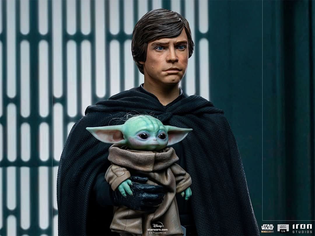 Statue Luke Skywalker, R2-D2 and Grogu - Star Wars: The Mandalorian - Legacy Replica 1/4