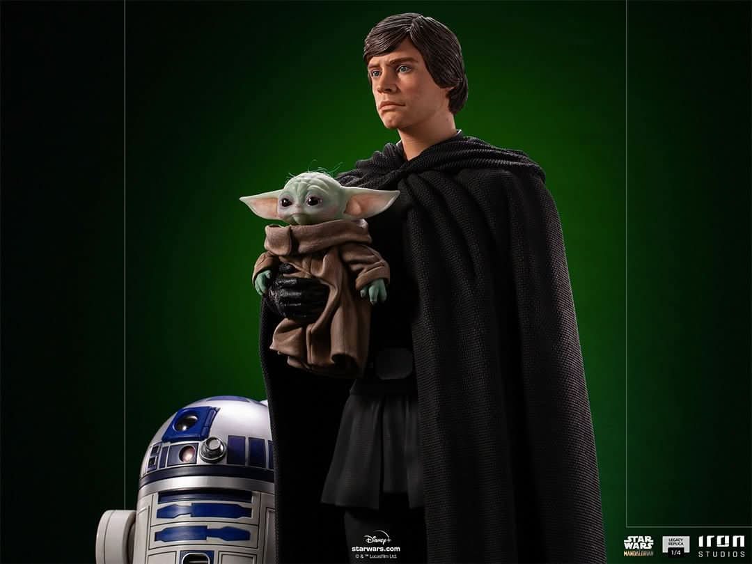 Statue Luke Skywalker, R2-D2 and Grogu - Star Wars: The Mandalorian - Legacy Replica 1/4