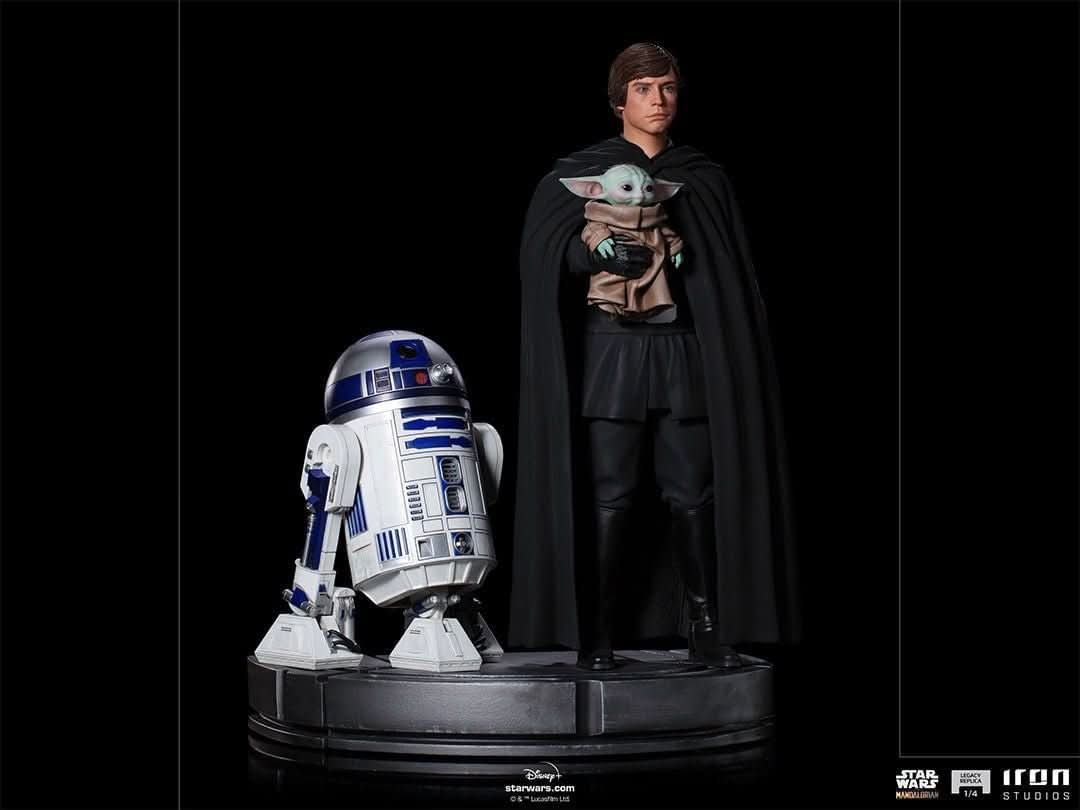 Statue Luke Skywalker, R2-D2 and Grogu - Star Wars: The Mandalorian - Legacy Replica 1/4
