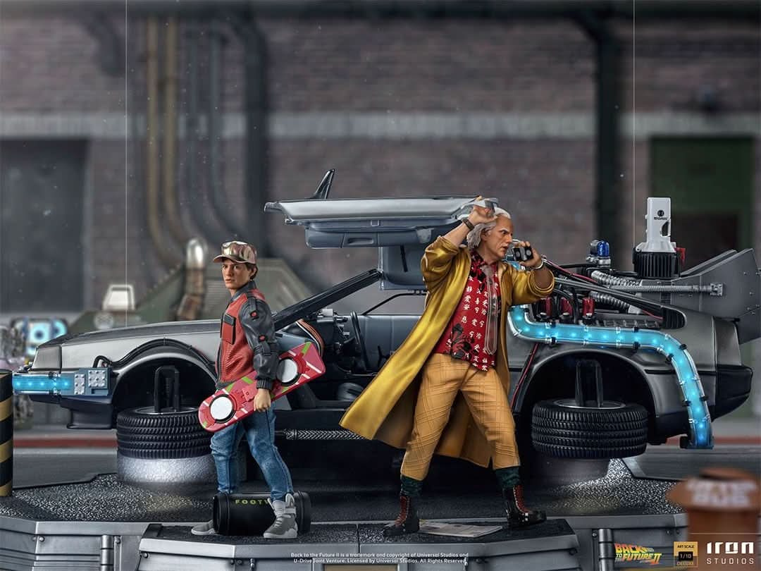Statue Delorean Full Set Deluxe - Back to the Future II - Art Scale 1/10