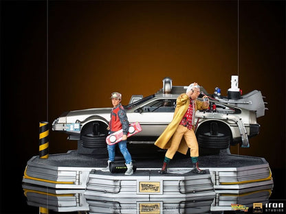 Statue Delorean Full Set Deluxe - Back to the Future II - Art Scale 1/10