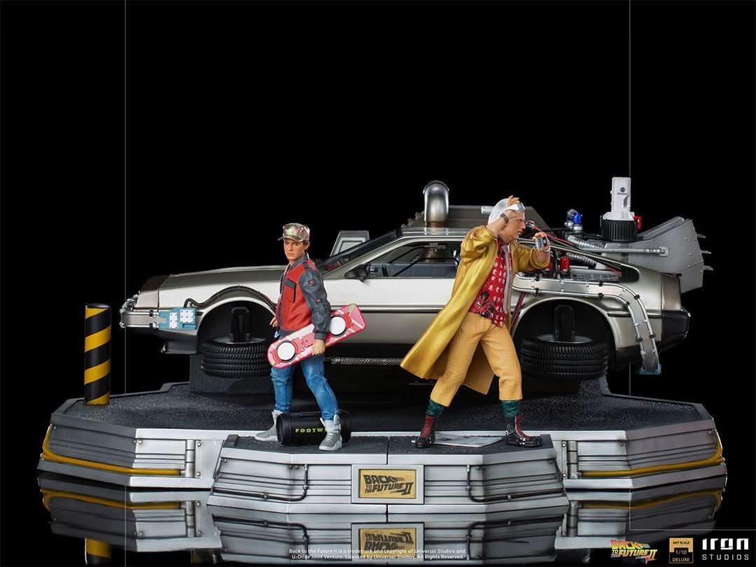 Statue Delorean Full Set Deluxe - Back to the Future II - Art Scale 1/10