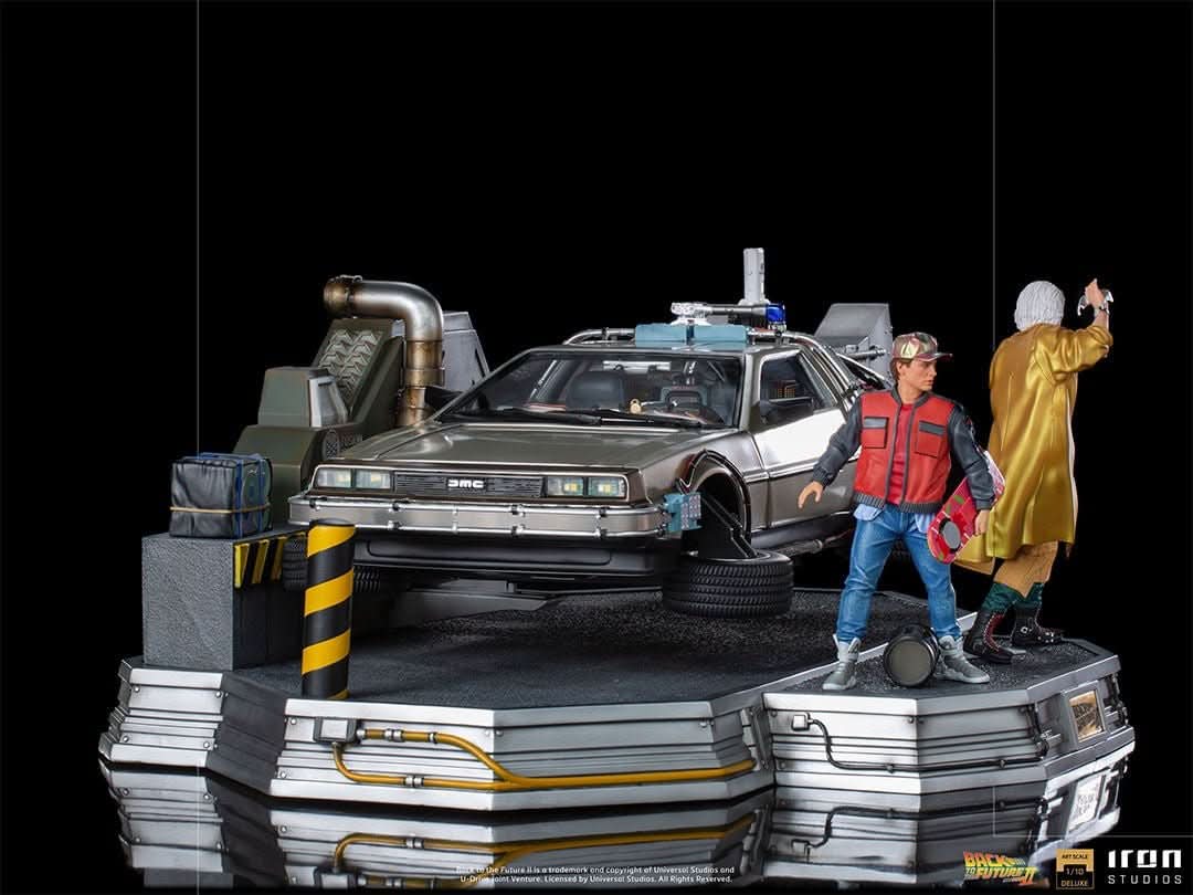 Statue Delorean Full Set Deluxe - Back to the Future II - Art Scale 1/10
