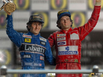 Statue Ayrton Senna and Alain Prost Deluxe Signed by Alain Prost Version - The Last Podium - Art Scale 1/10