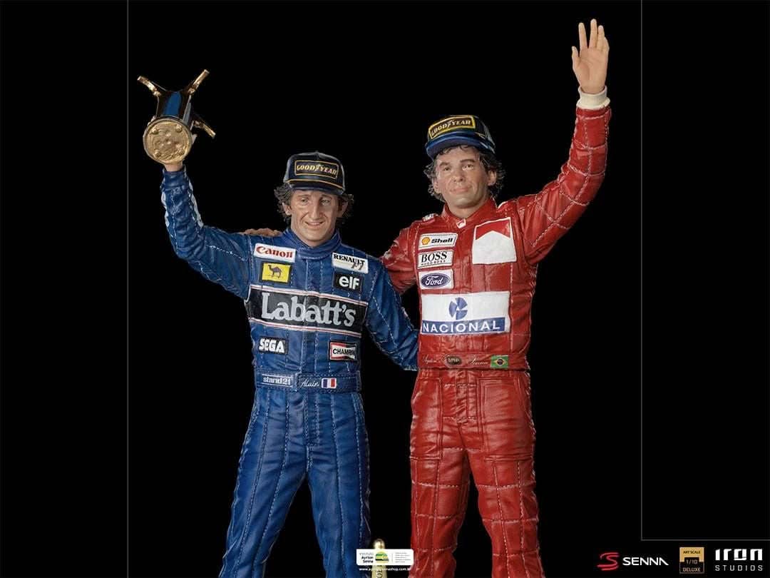 Statue Ayrton Senna and Alain Prost Deluxe Signed by Alain Prost Version - The Last Podium - Art Scale 1/10