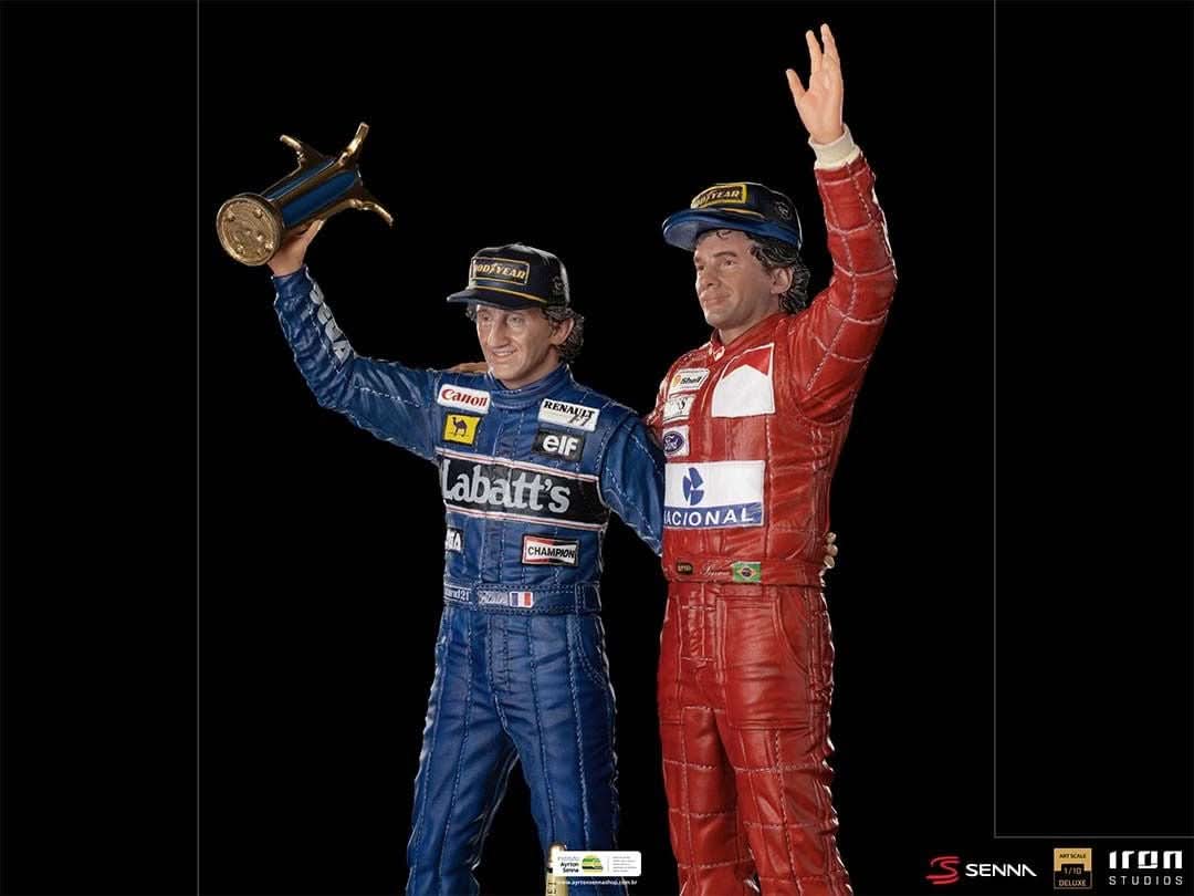 Statue Ayrton Senna and Alain Prost Deluxe Signed by Alain Prost Version - The Last Podium - Art Scale 1/10