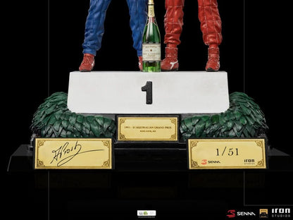 Statue Ayrton Senna and Alain Prost Deluxe Signed by Alain Prost Version - The Last Podium - Art Scale 1/10
