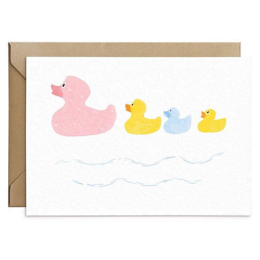 Carte de Vœux Famille de Canards