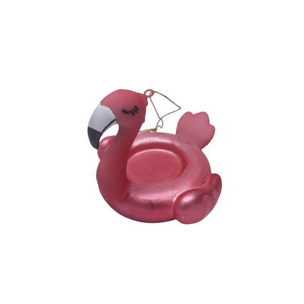 Kerstbal Roze Flamingo Zwemband