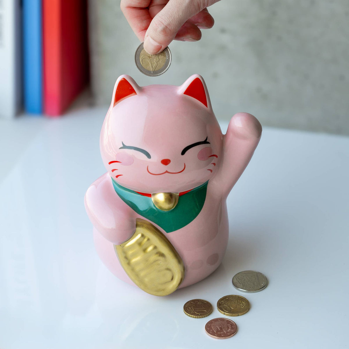 Mealheiro Gato da Sorte Rosa