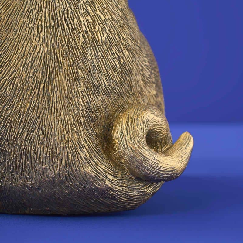 Lampada da tavolo a forma di maiale dorato