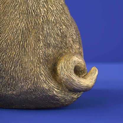 Lampada da tavolo a forma di maiale dorato