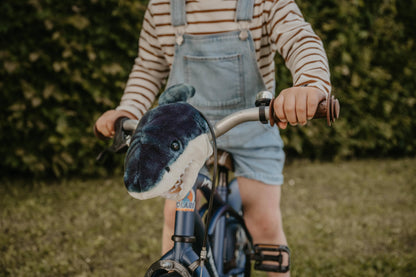 Accesorio de cabeza de tiburón para bicicleta/patinete infantil