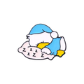 眠っている白いアヒルのピン