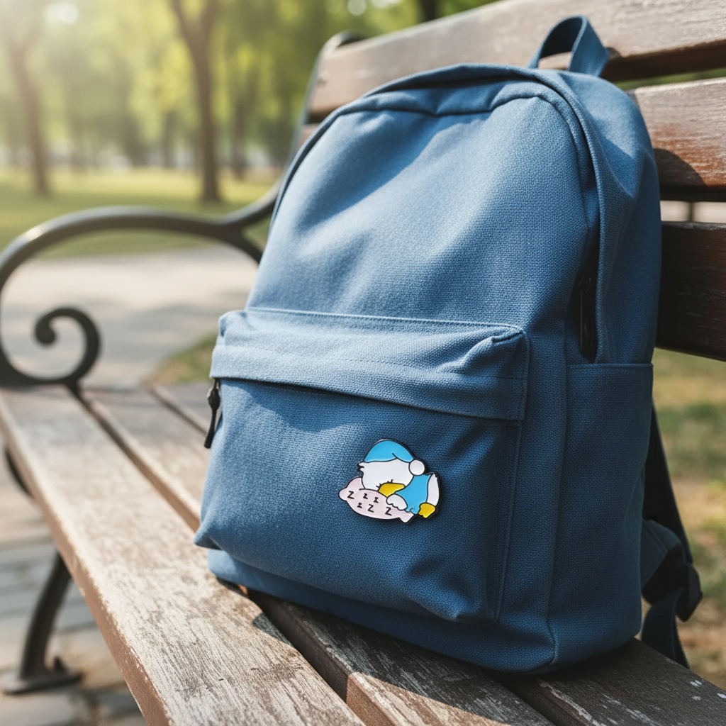 Pin de pato blanco durmiendo