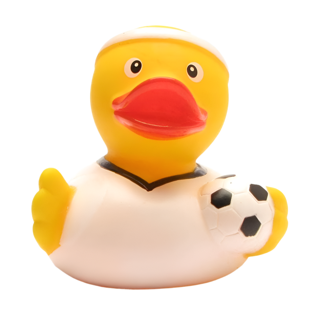 Pato branco a jogar futebol