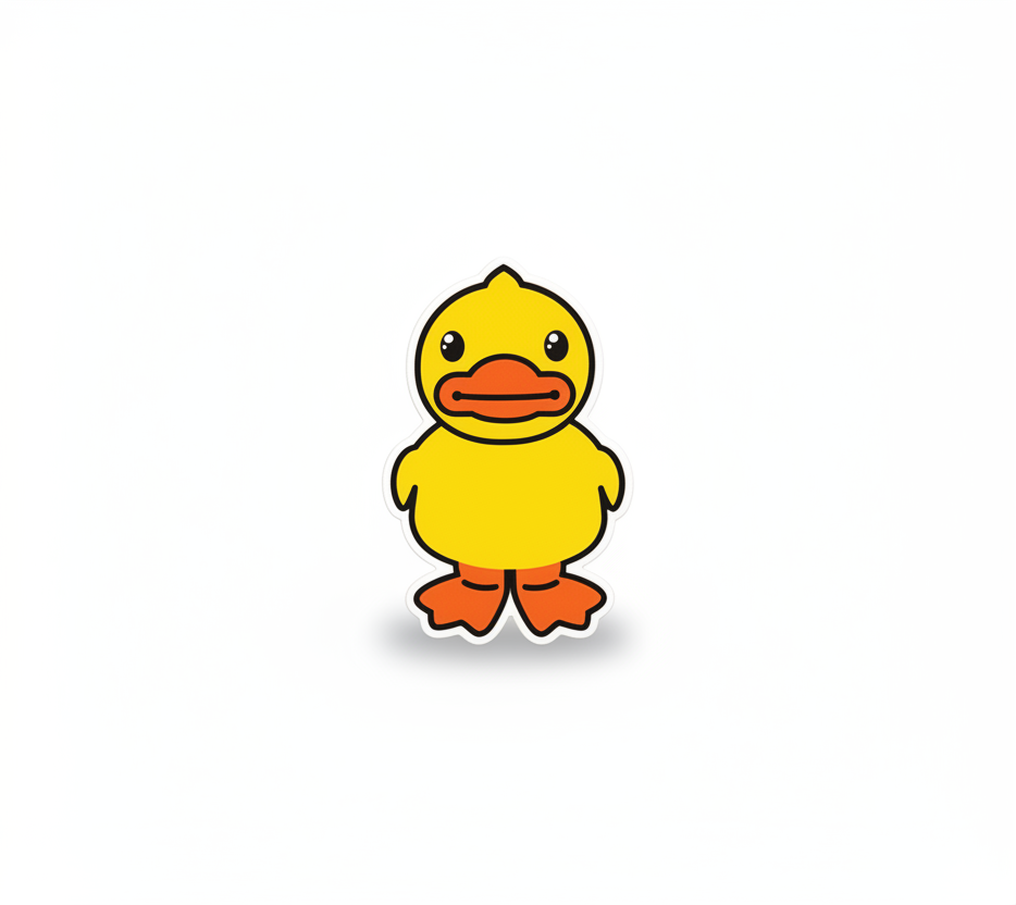Standing Yellow Duck Sticker