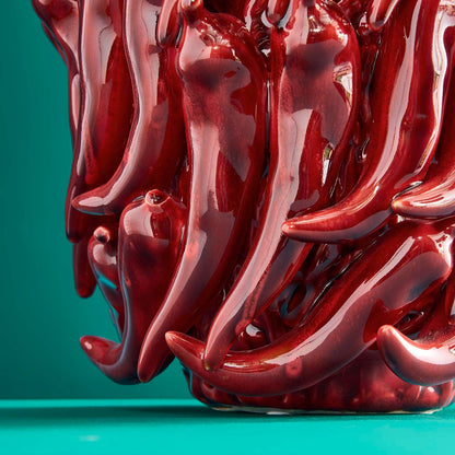 Vaso de pimentos, cor bordeaux