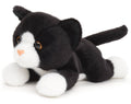 Peluche Chat Noir et Blanc Allongé